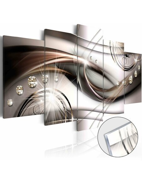 Tableau sur verre acrylique BROWN GLITTER [GLASS] - par Artgeist