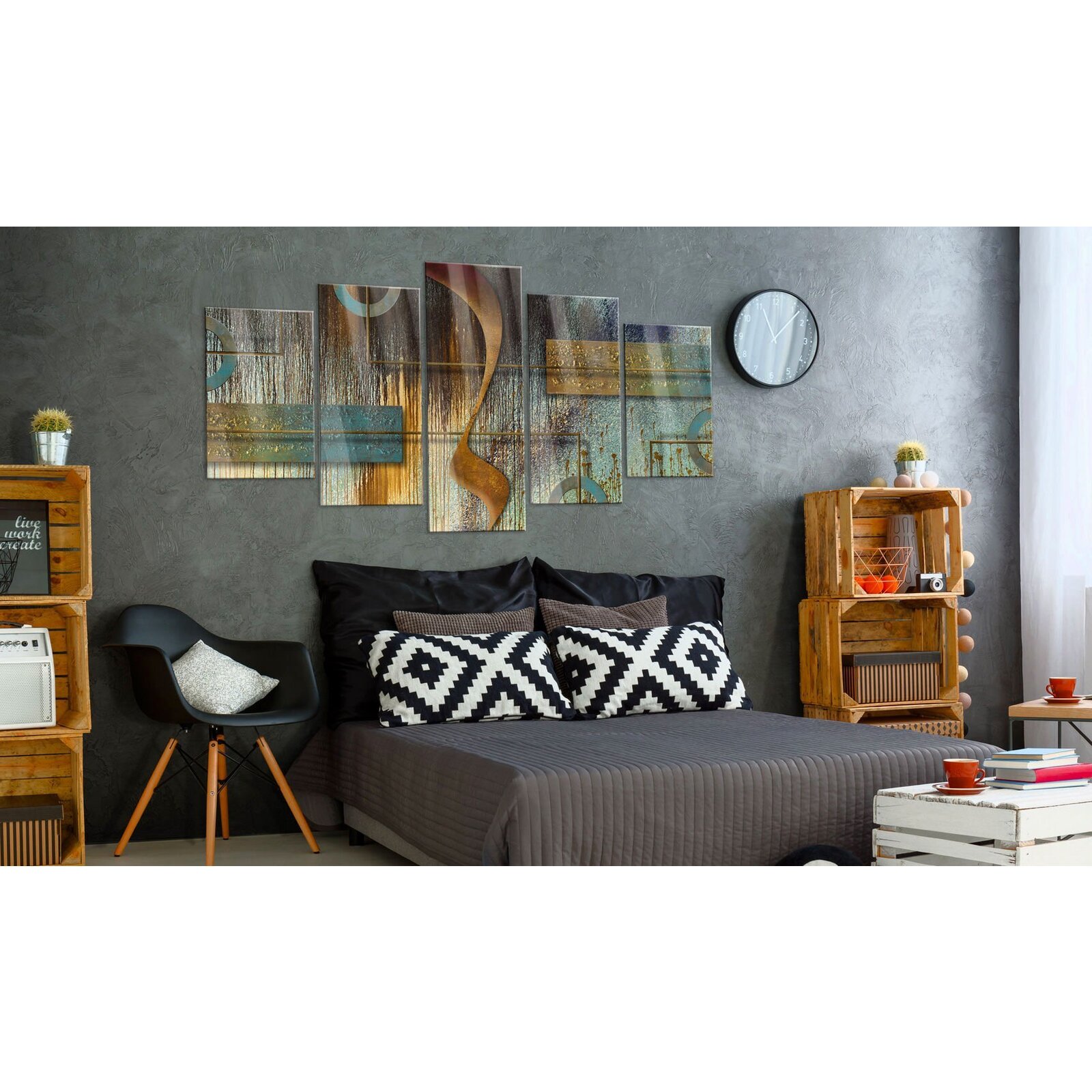 Tableau Moderne Impression Sur Verre Acrylique - Motif Architecture Maison - 125x50 Cm - Marque Tulup