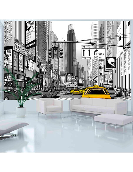 Papier peint BD TAXIS JAUNES À NEW YORK - par Artgeist