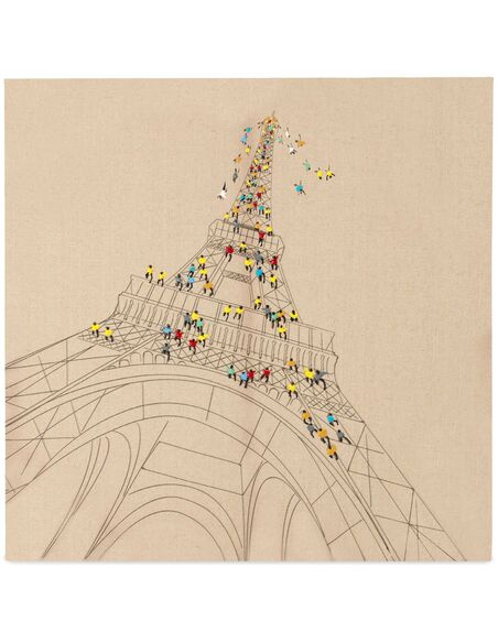 Tableau peint huile VOYAGE À PARIS  - par Arte Espina