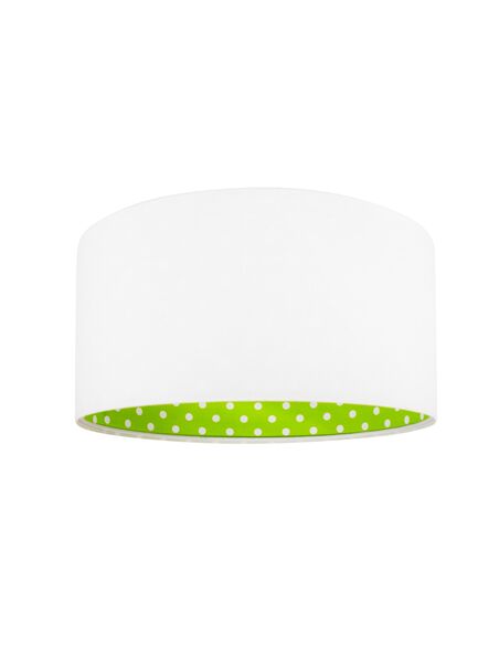 Suspension KIDS Velours Blanc avec Intérieur Vert à Pois Blanc - par BPS Koncept
