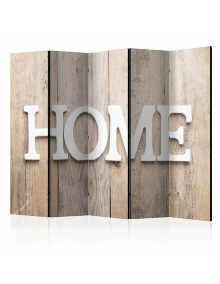 Paravent 5 volets HOME ON WOODEN BOARDS - par Artgeist