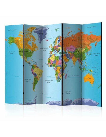 Paravent 5 volets COLOURFUL GEOGRAPHY - par Artgeist