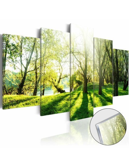 Tableau sur verre acrylique GREEN GLADE [GLASS] - par Artgeist