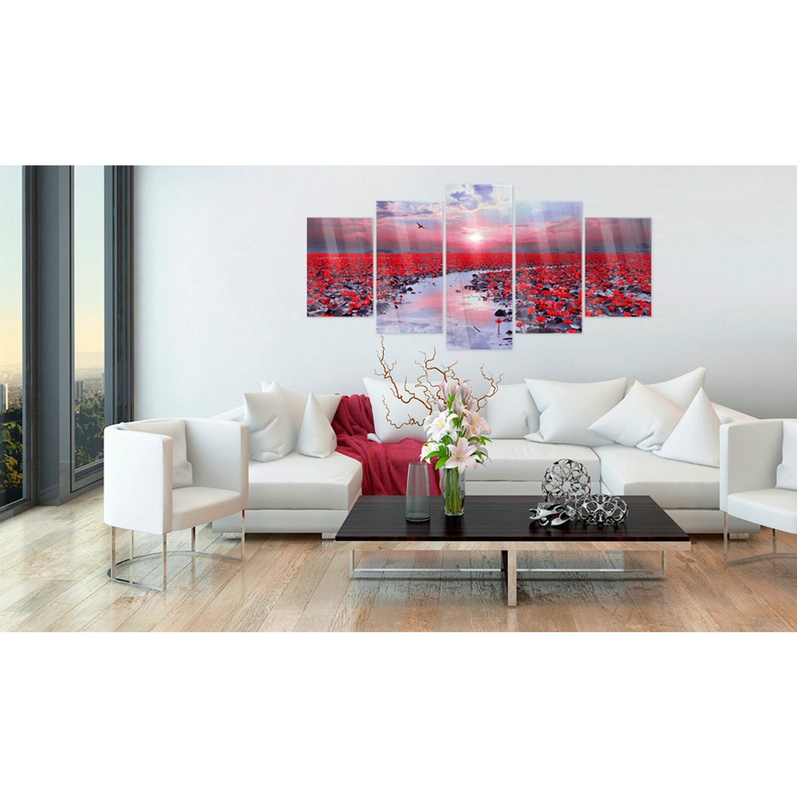 Tableau Déco Moderne Sur Verre Acrylique 125x50 Cm - Motif Architecture Maison - Marque Tulup - Prêt à Accrocher