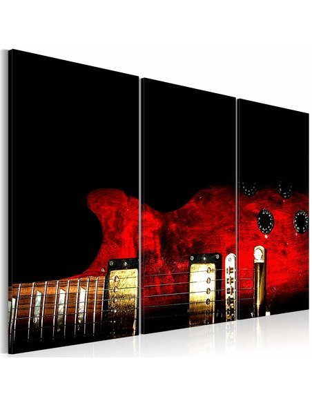 Tableau Triptyque - Guitare rouge - par Artgeist