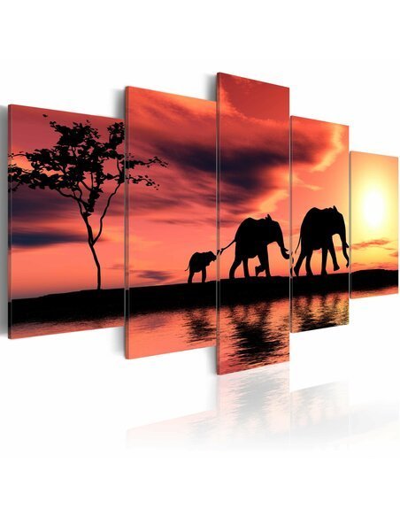 Tableau FAMILLE DES ÉLÉPHENTS - par Artgeist