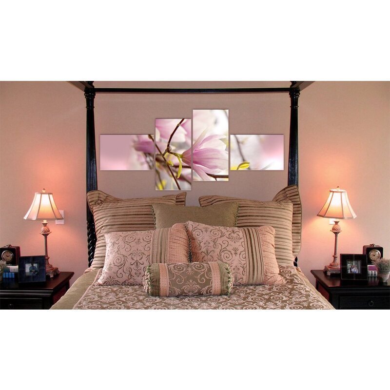 Tableau - 4 tableaux - Branche du magnolia - par Artgeist