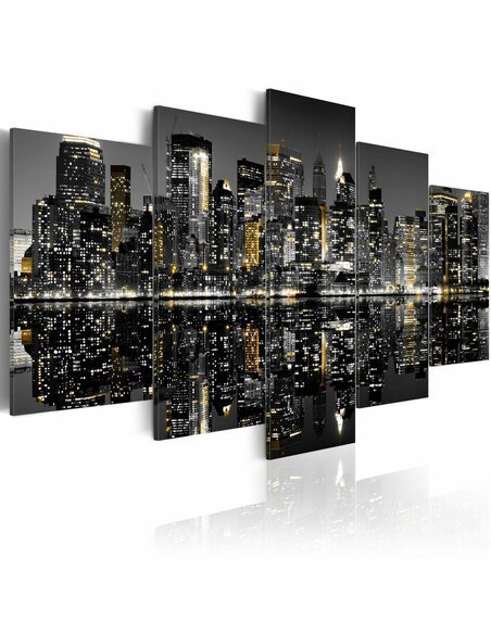 Tableau - 5 tableaux - Vie fascinante de la nuit à New York - par Artgeist
