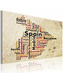 Tableau Carte: Villes Espagnoles  - par Artgeist