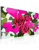 Tableau ROSES AU NÉON Triptyque - par Artgeist