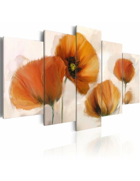 Tableau COQUELICOTS ARTISTIQUES 5 pièces - par Artgeist