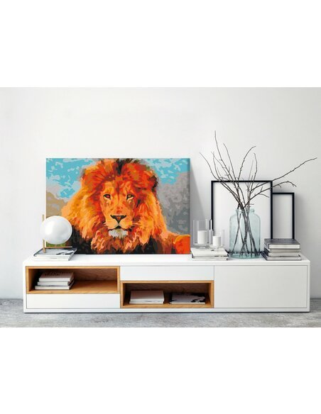 Tableau à peindre soi même LION  - par Artgeist