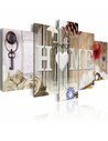 Tableau gamme de maison de variété beige en cinq panneaux