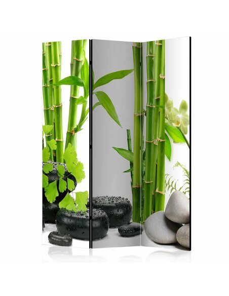 Paravent 3 volets BAMBOOS AND STONES - par Artgeist