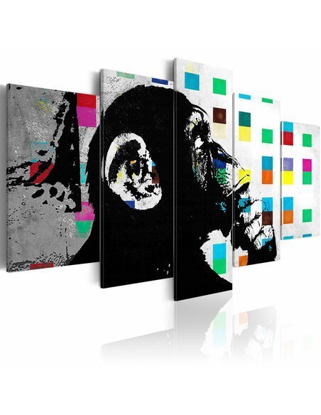 Tableau THE THINKER MONKEY Bansky - par Artgeist