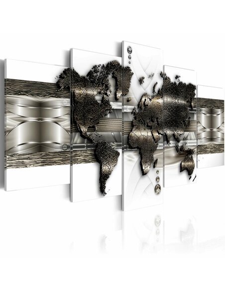 Tableau METAL WORLD MAP II - par Artgeist