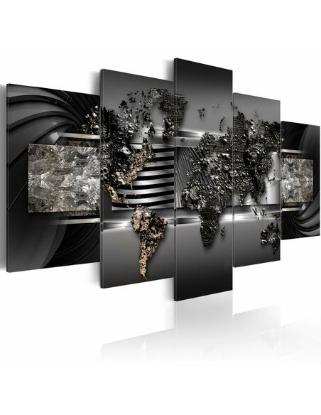 Tableau BLACK WORLD MAP - par Artgeist