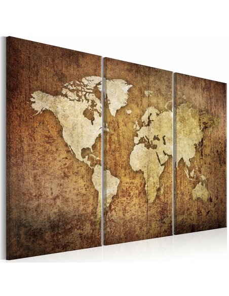 Tableau WORLD MAP: BROWN TEXTURE - par Artgeist