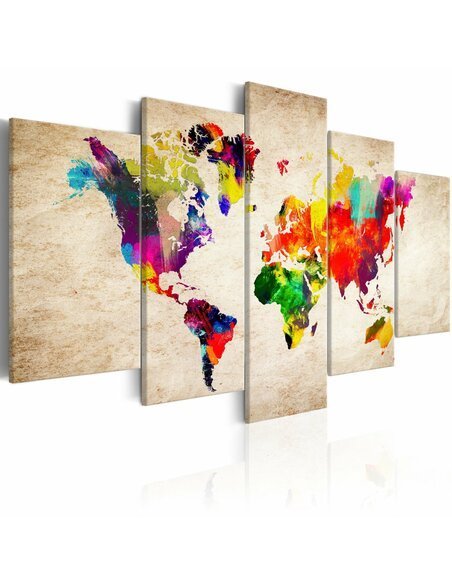 Tableau WORLD MAP: ABSTRACT FANTASY - par Artgeist