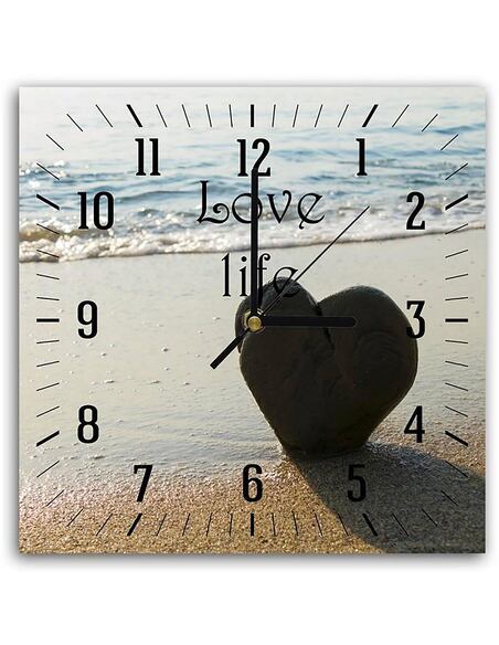 Horloge SUR LE COEUR DE LA PLAGE imprimé sur bois - par Feeby