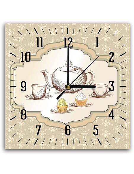 Horloge THÉ imprimé sur bois - par Feeby