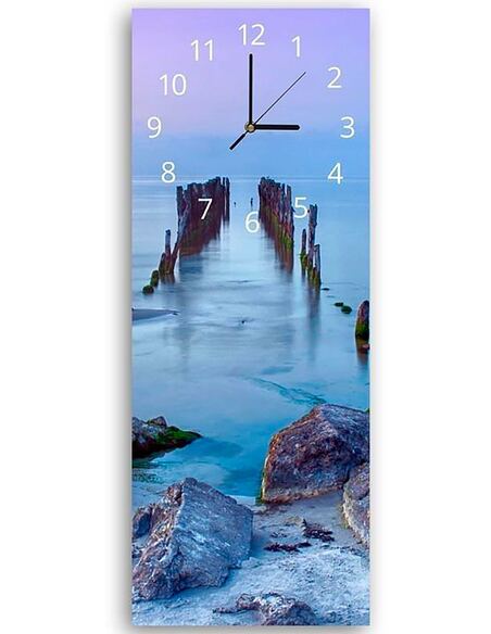 Horloge LES RESTES D’UN PONT imprimé sur bois - par Feeby