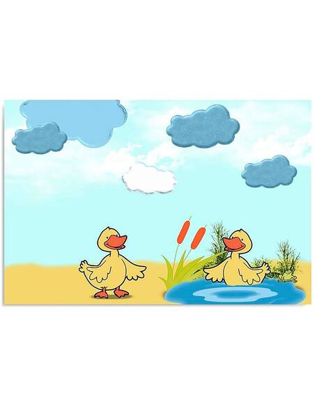 Tableau DEUX CANARDS imprimé sur bois - par Feeby