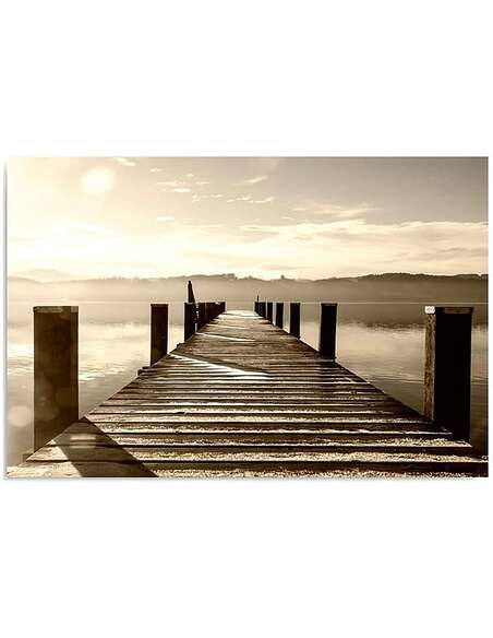 Tableau PONT EN SÉPIA imprimé sur bois - par Feeby