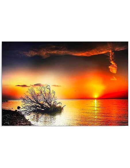 Tableau COUCHER DE SOLEIL SUR LA MER 4 imprimé sur bois - par Feeby