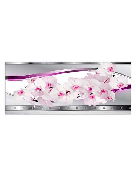 Tableau ORCHIDÉE BLANCHE ROSE imprimé sur bois - par Feeby