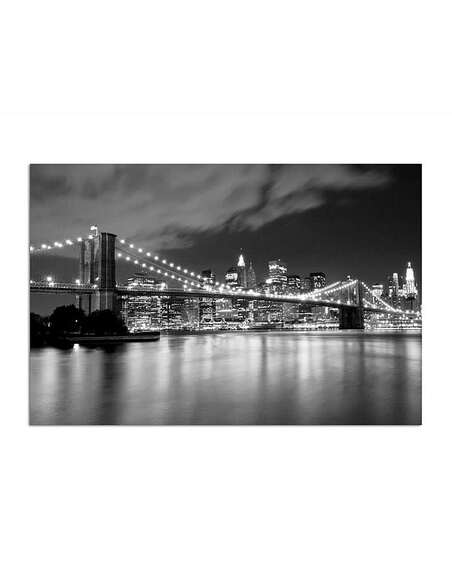 Tableau PONT DE BROOKLYN LA NUIT imprimé sur bois - par Feeby