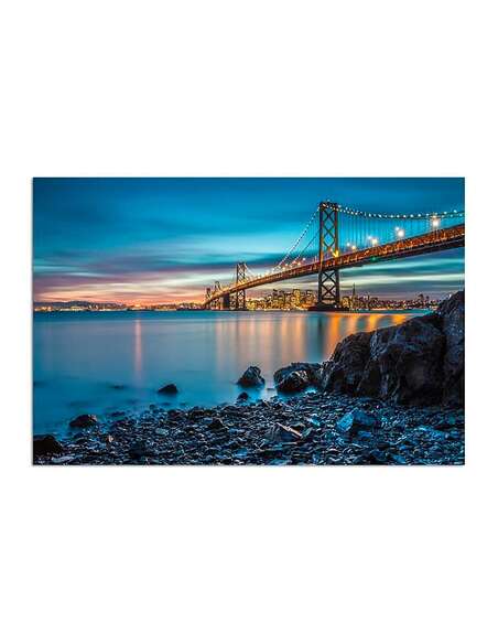 Tableau BAY BRIDGE W SAN FRANCISCO imprimé sur bois - par Feeby