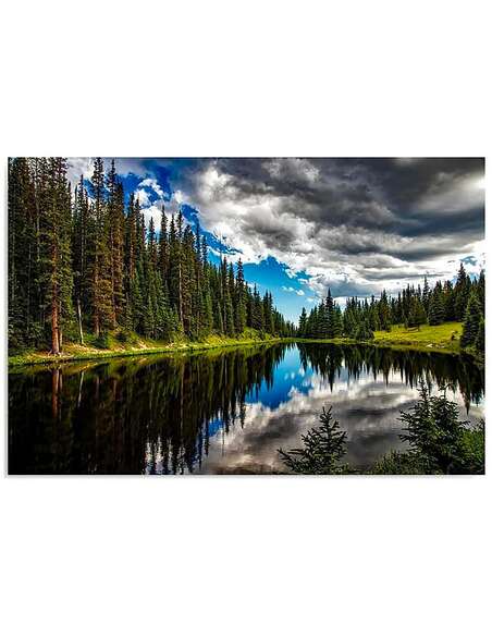 Tableau LAC FORESTIER imprimé sur toile - par Feeby