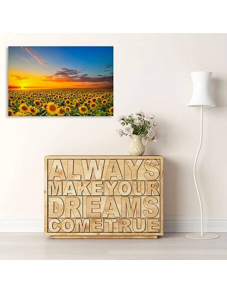 Tableau PAYSAGE TOURNESOLS imprimé sur toile - par Feeby