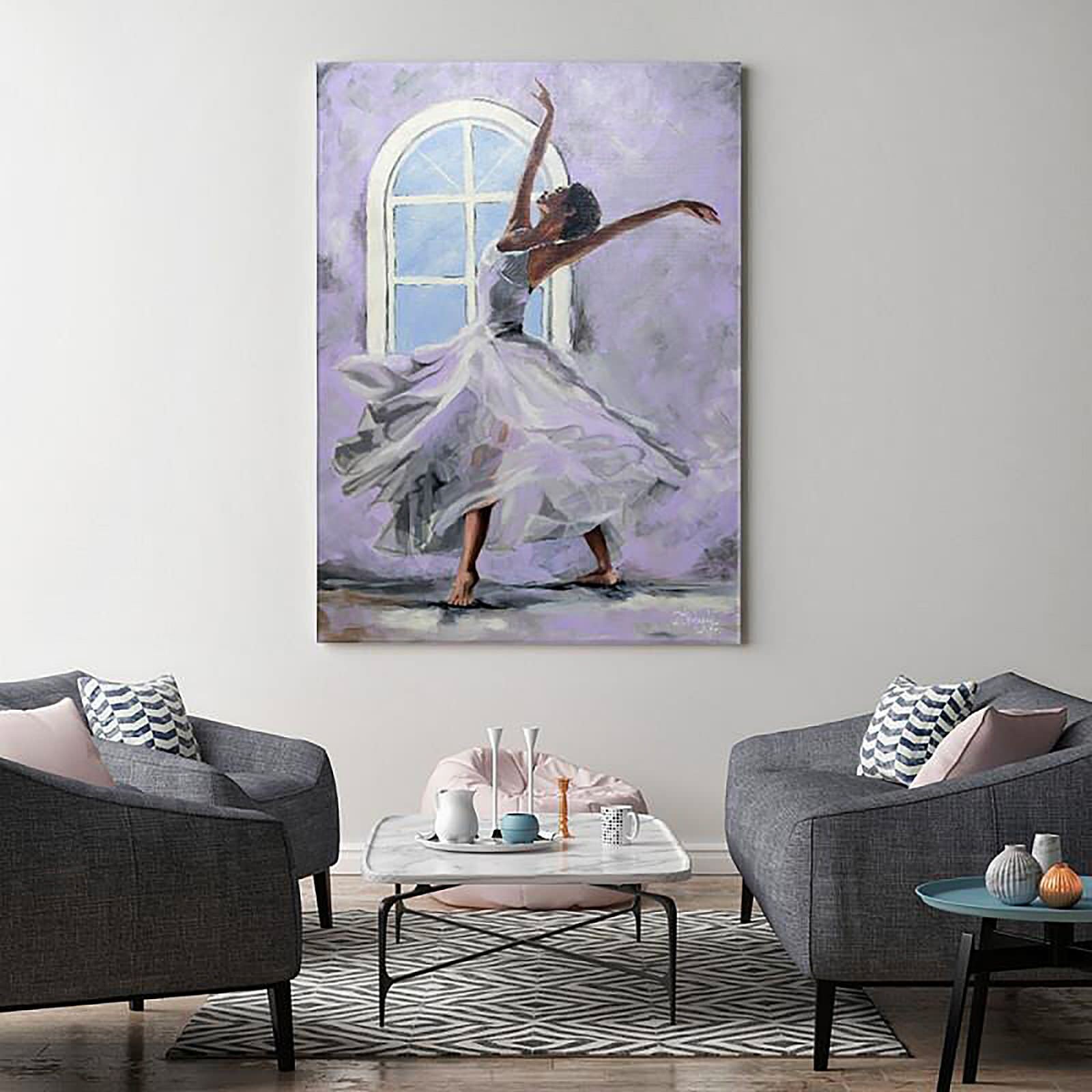 Tableau Toile 160x50 Cm Danse Femme Ballet - Impression D'art Moderne - Décoration Murale Chambre, Salon