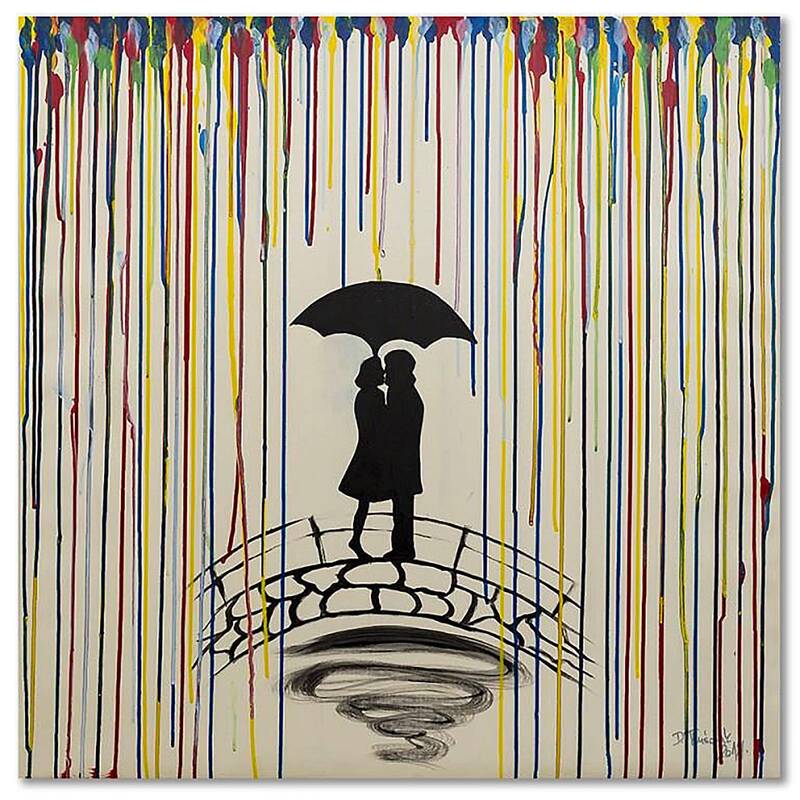 Tableau couple sous le parapluie, Feeby