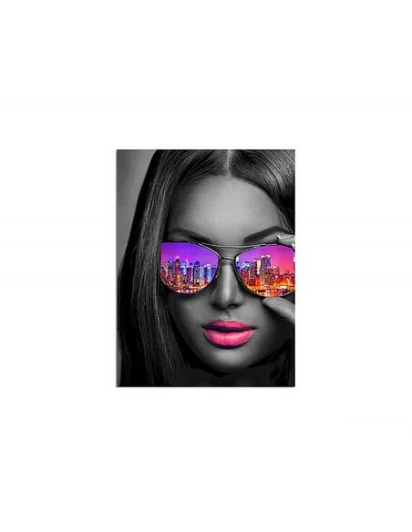 Tableau NUIT FILLE DE NEW YORK imprimé sur toile - par Feeby