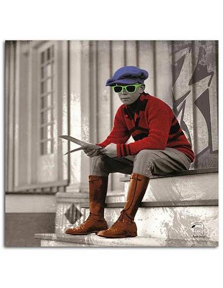 Tableau VINTAGE GARÇON imprimé sur toile - par Feeby