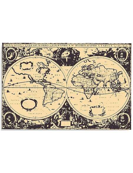 Tableau CARTE VINTAGE DU MONDE imprimé sur toile - par Feeby