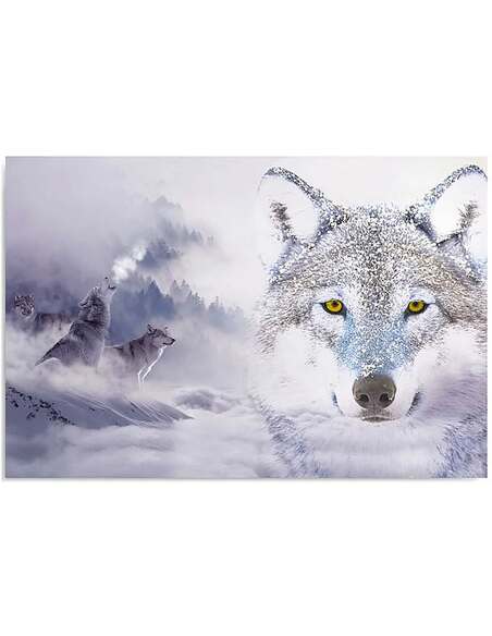 Tableau LOUPS EN HIVER imprimé sur toile - par Feeby