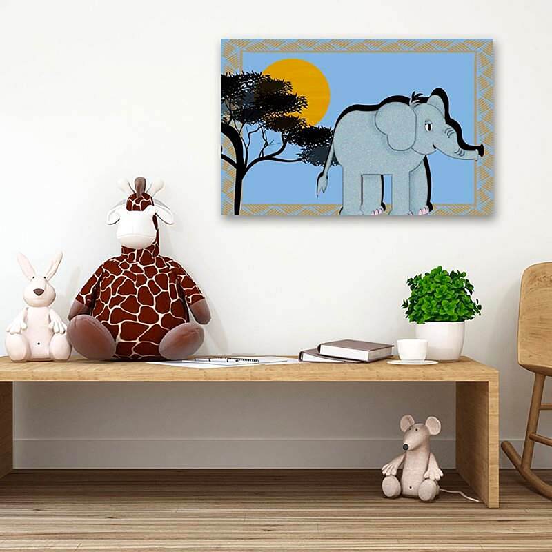 Tableau ÉLÉPHANT D’AFRIQUE imprimé sur toile - par Feeby
