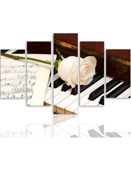 Composition de 5 tableaux PIANO imprimé sur toile - par Feeby