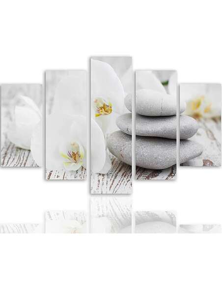 Composition de 5 tableaux ZEN 2 imprimé sur toile - par Feeby