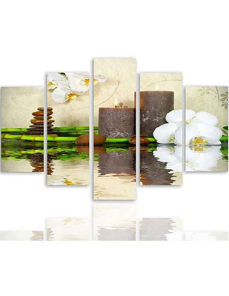 Composition de 5 tableaux ZEN 6 imprimé sur toile - par Feeby