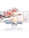 Composition de 5 tableaux LE JAPON PAYSAGE 4 imprimé sur toile - par Feeby