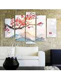 Composition de 5 tableaux LE JAPON PAYSAGE 4 imprimé sur toile - par Feeby