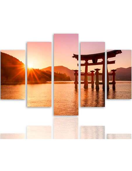 Composition de 5 tableaux LE JAPON PAYSAGE 6 imprimé sur toile - par Feeby