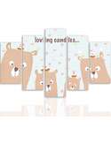 Composition de 5 tableaux A BONBONS AFFECTUEUSES imprimé sur toile - par Feeby