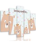 Composition de 5 tableaux A BONBONS AFFECTUEUSES imprimé sur toile - par Feeby